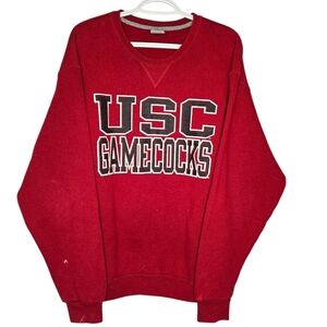 Russell Athletic USC Gamecocks Crewneck Sweatshirt Unisex Large Spellout Red Y2k
